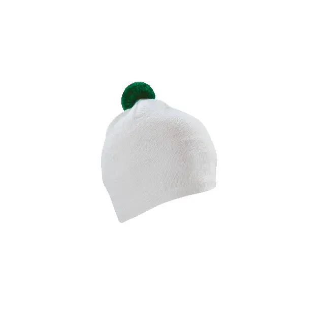 Шапка зимняя шерсть-акрил с внутренней отделкой флисом Зеленый Белый 4202-03