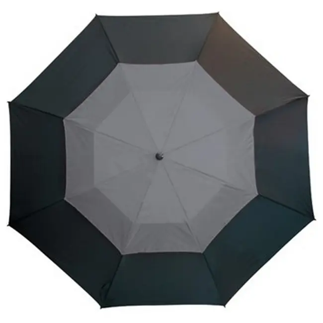 Зонт трость с вентиляционной системой Черный Серый 5898-04