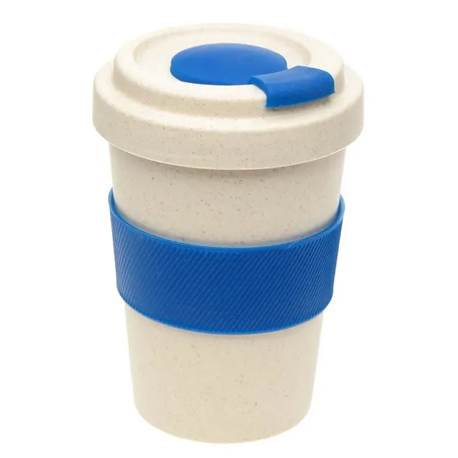 Чашка пластиковая с крышкой 500мл Бежевый Синий 13195-01