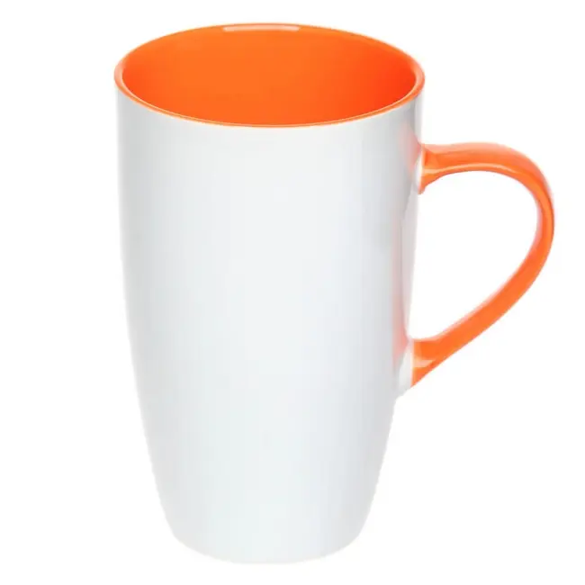 Чашка керамічна 410 мл Белый Оранжевый 12780-03