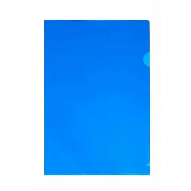 Папка-уголок А4 прозрачная синяя