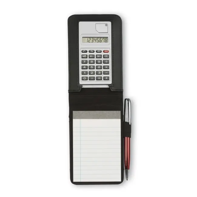 Блокнот с калькулятором и ручкой Черный Серебристый 6519-01