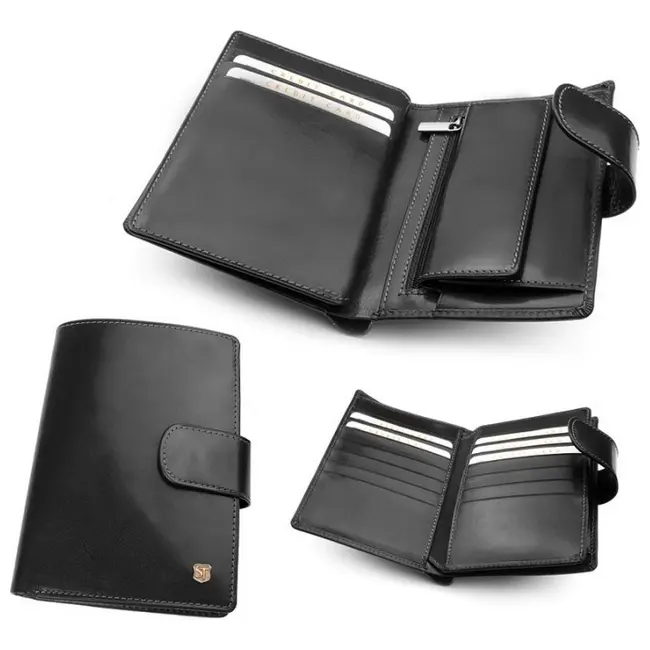 Бумажник кожанный мужской Черный 3711-01