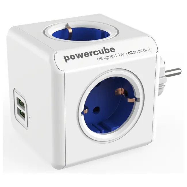 Зарядний пристрій PowerCube Original USB DE BLUE Синий Белый 1537-02