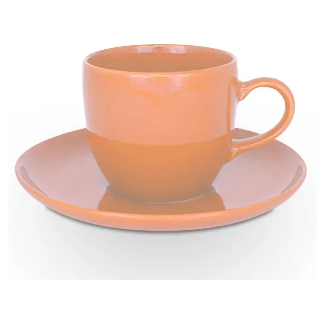 Чашка керамічна Punta S з блюдцем 180 мл Оранжевый 1805-11