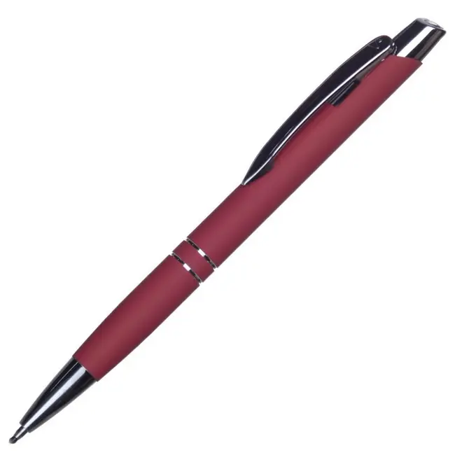 Ручка металлическая soft touch Бордовый Серебристый 13049-07