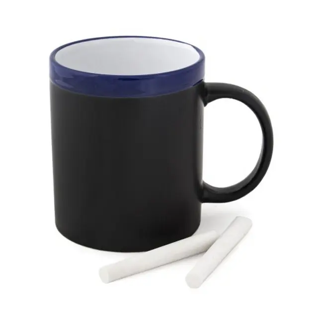 Чашка керамічна матова з крейдою 340 мл Черный Белый Темно-синий 7002-05