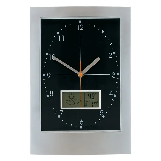 Часы настенные Черный Серебристый 2192-01