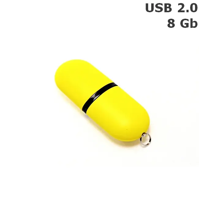Флешка Таблетка пластикова 8 Gb USB 2.0 Черный Желтый 6090-03