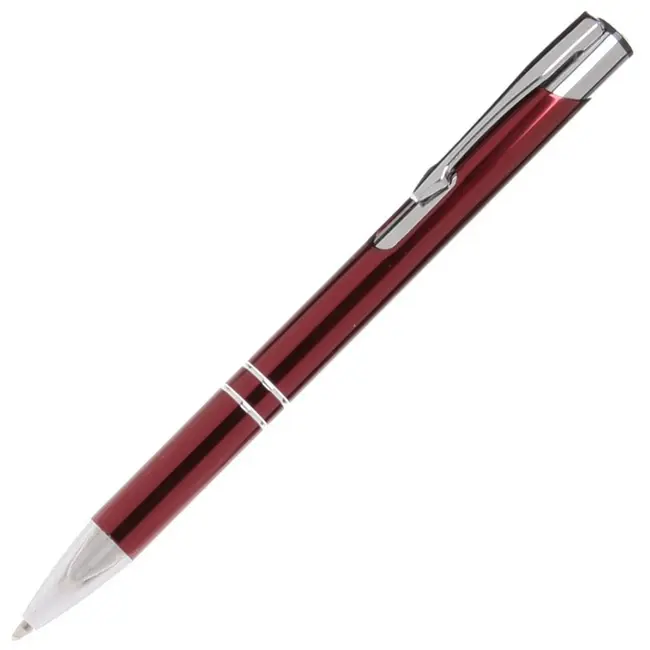 Ручка металлическая шариковая Серебристый Бордовый 8283-07