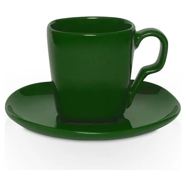Чашка керамічна Espada S з блюдцем 80 мл Зеленый 1752-17