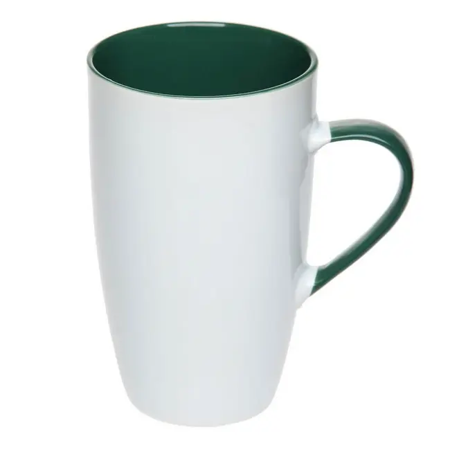 Чашка керамічна 410 мл Белый Зеленый 12780-04