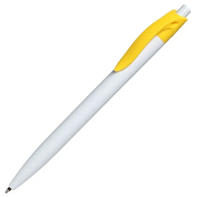 Ручка пластикова пише чорним Желтый Белый 8267-05