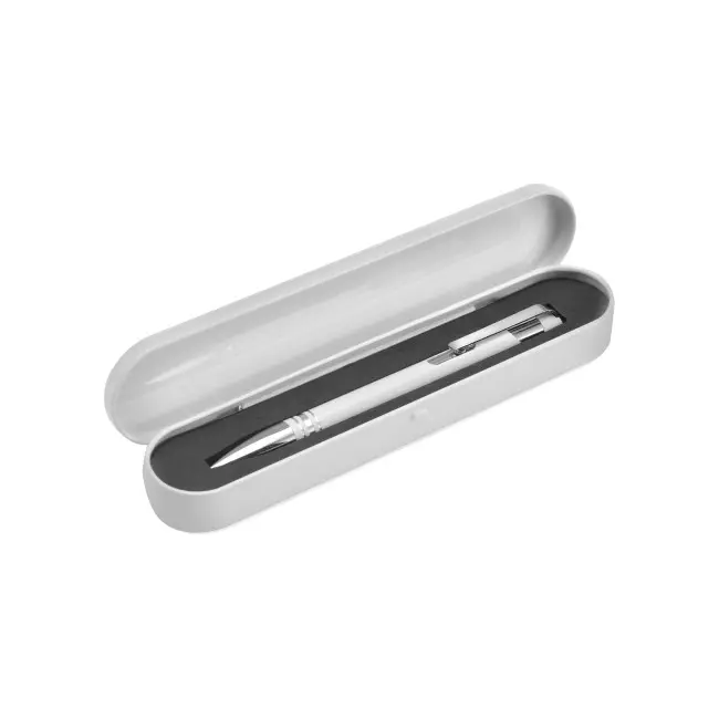 Ручка металическая в футляре Серебристый Белый 6416-01