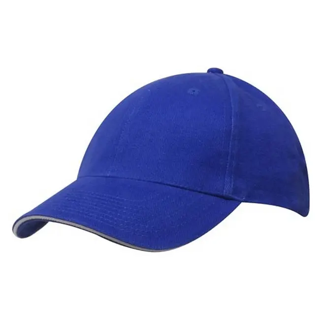 Кепка 'HeadWear' 'Brushed Cotton Cap with Trim' Royal-White