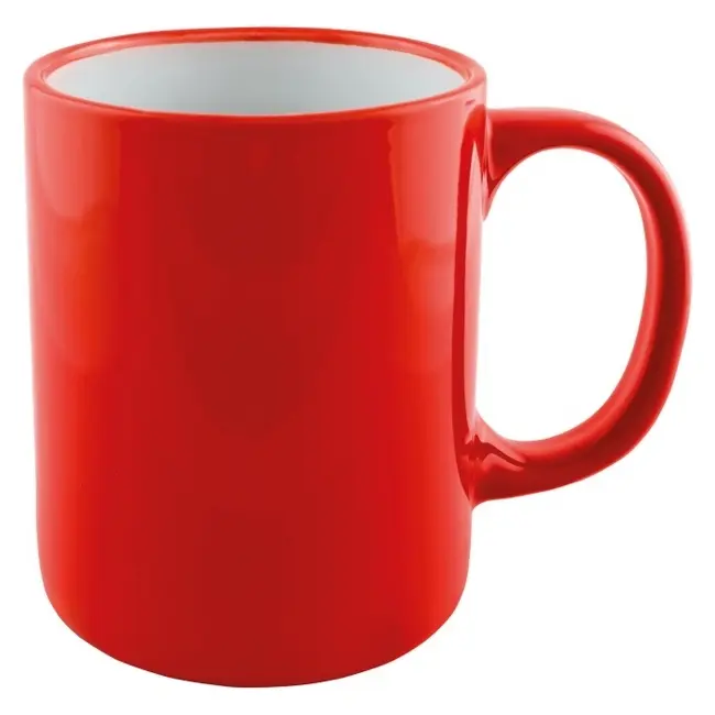 Чашка керамическая цилиндр 300 мл Красный Серебристый 8723-02