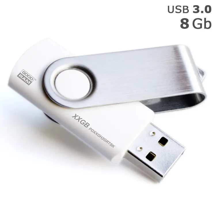 Флешка 'GoodRAM' 'Twister' 8 Gb USB 3.0 біла Белый Серебристый 4330-05