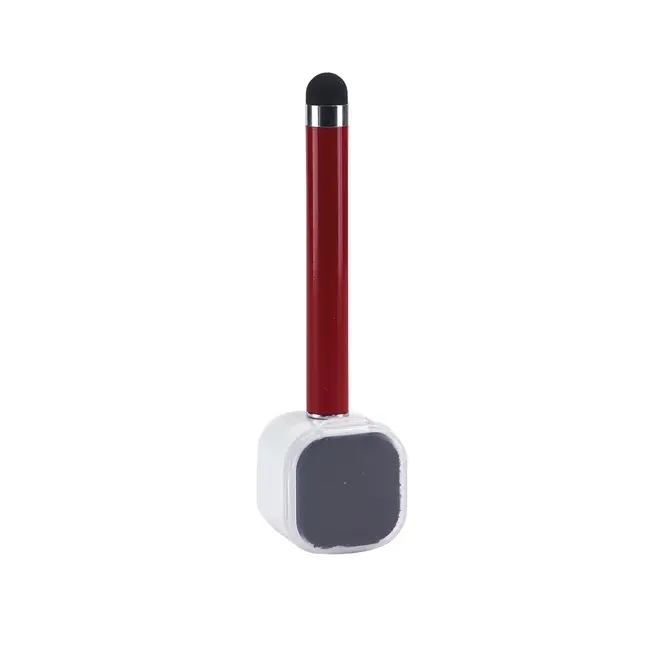 Набор ручка стилус с подставкой протиркой экранов Серебристый Красный Черный 2762-04