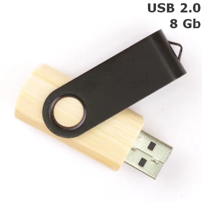 Флешка 'Twister' деревянная 8 Gb USB 2.0 Древесный Черный 3673-105