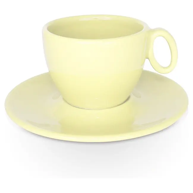 Чашка керамическая Coco S с блюдцем 160 мл Желтый 1731-21
