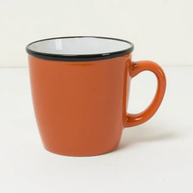 Чашка керамическая 340 мл Оранжевый Черный Белый 8932-02