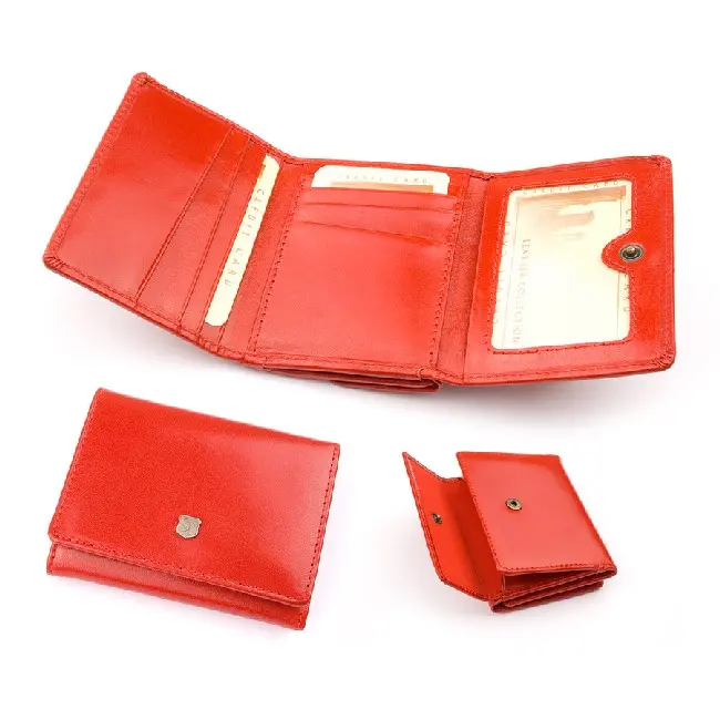 Бумажник женский кожанный с двумя отделениями Красный 4949-01