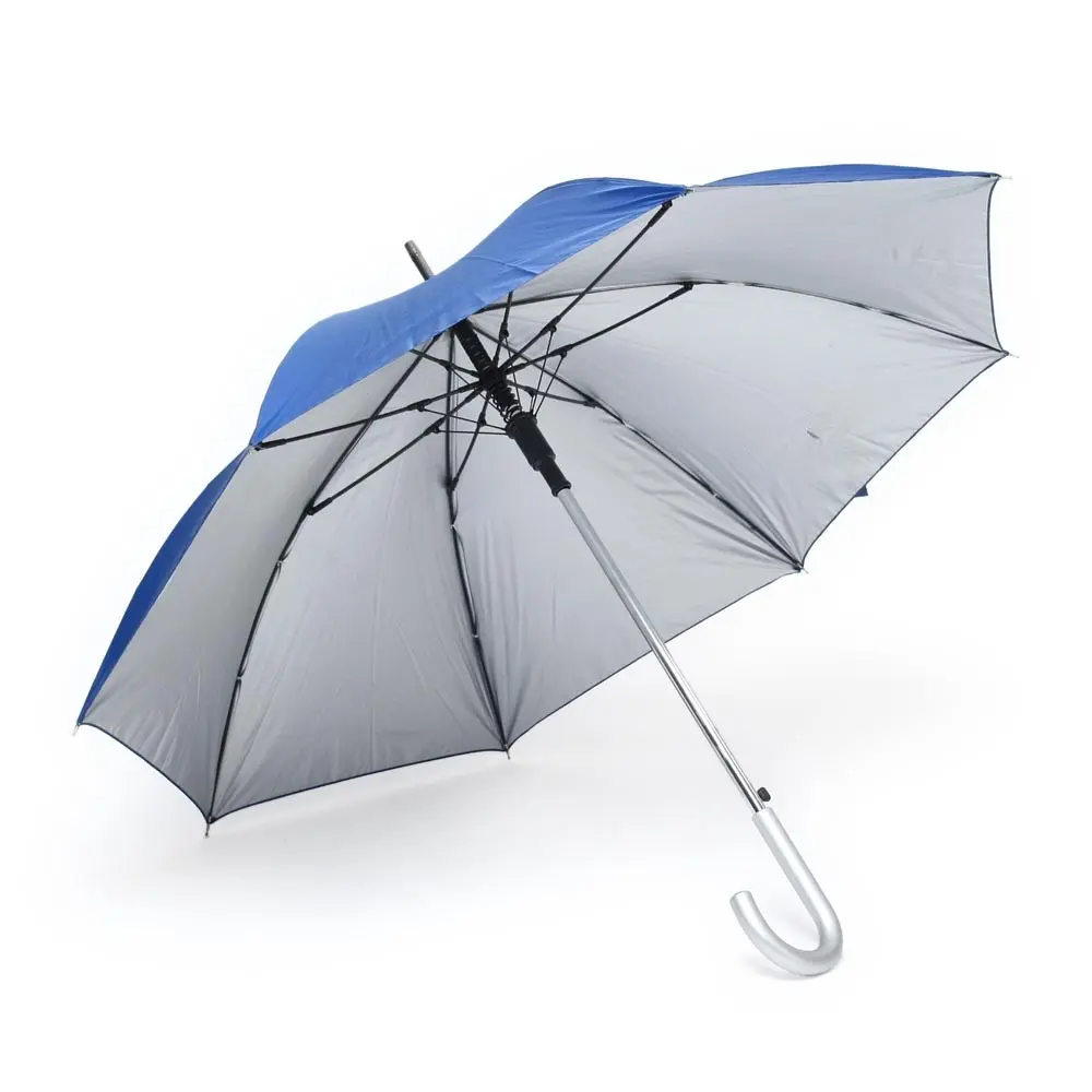 Зонт трость с металлической ручкой полуавтомат синий