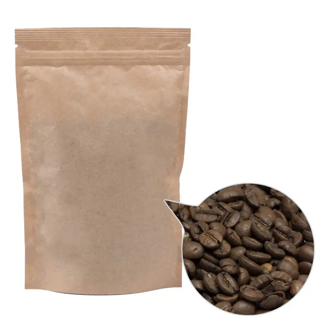 Кава зерно '100% Арабіка Бразилія Сантос' ДП130х200 крафт 200г Коричневый 13812-01