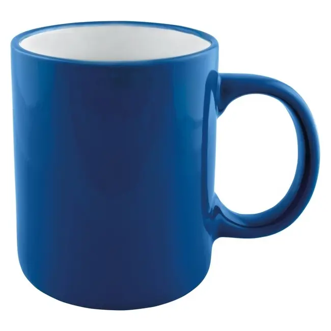 Чашка керамическая цилиндр 300 мл Белый Синий 8723-03