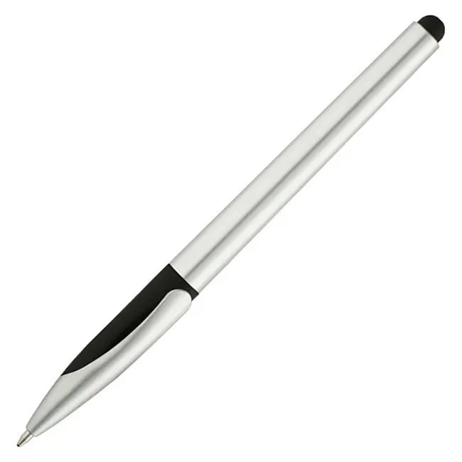 Ручка-стилус пластиковая Черный Серебристый 10053-04