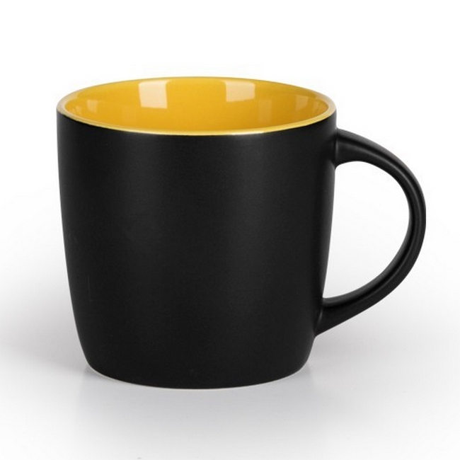Чашка керамическая 300 мл Желтый Черный 1833-03