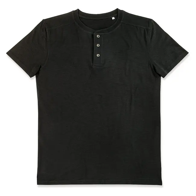 Футболка 'Stedman' 'SHAWN Henley T-shirt' Black Opal Черный 6936-01