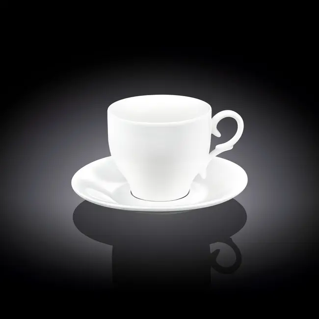 Чашка з блюдцем 'Wilmax' для кави 90мл Белый 9731-01