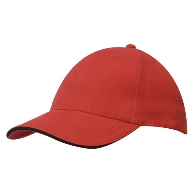 Кепка 'HeadWear' 'Brushed Cotton Cap with Trim' Red Красный Черный 6949-13