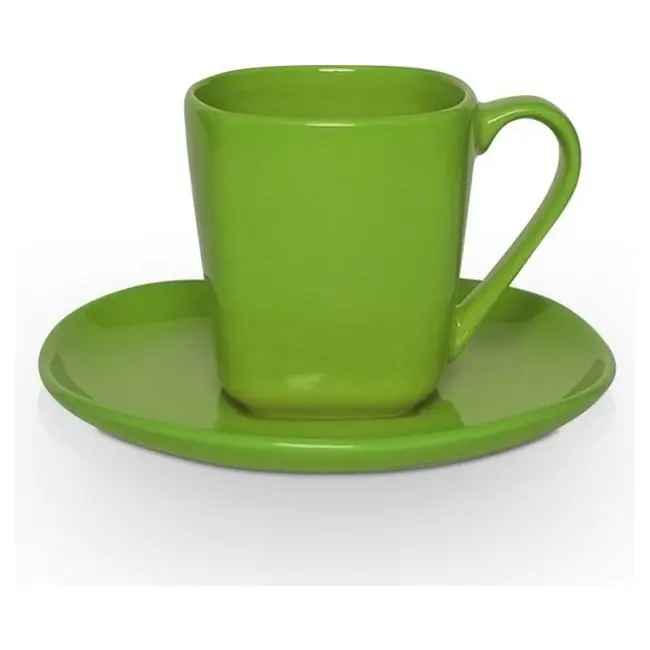Чашка керамічна Etna S з блюдцем 180 мл Зеленый 1753-19