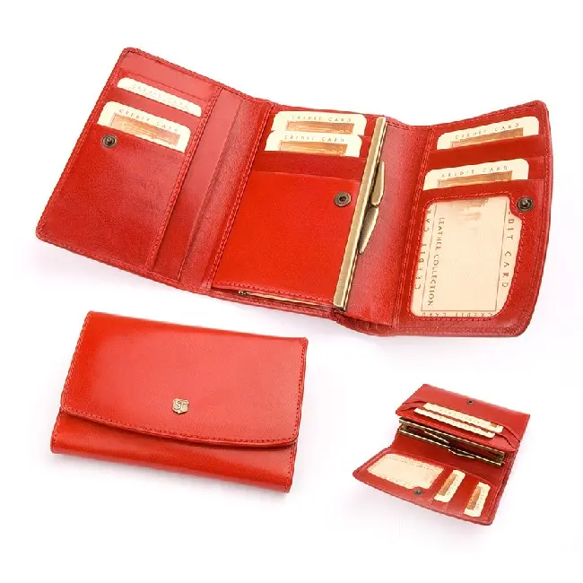 Бумажник женский кожанный Красный 4622-01