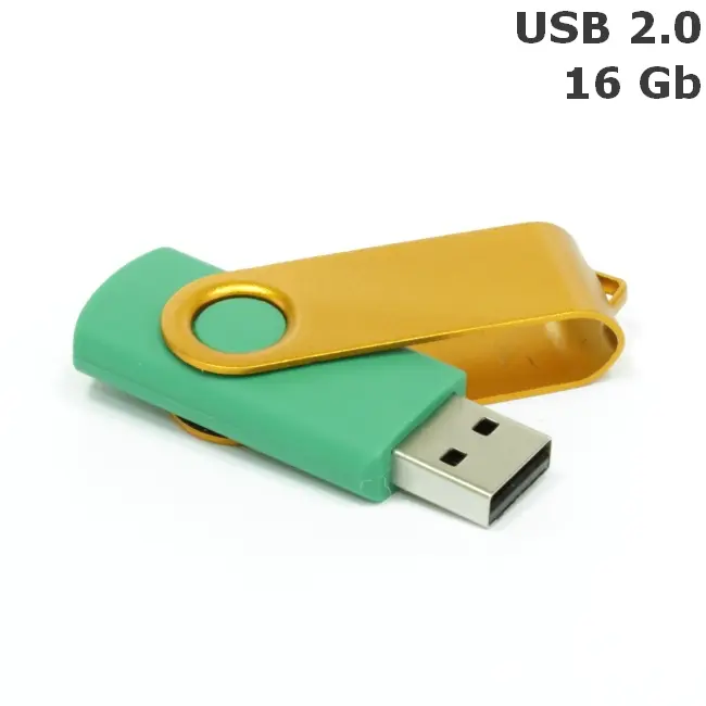 Флешка 'Twister' 16 Gb USB 2.0 Зеленый Золотистый 3675-57