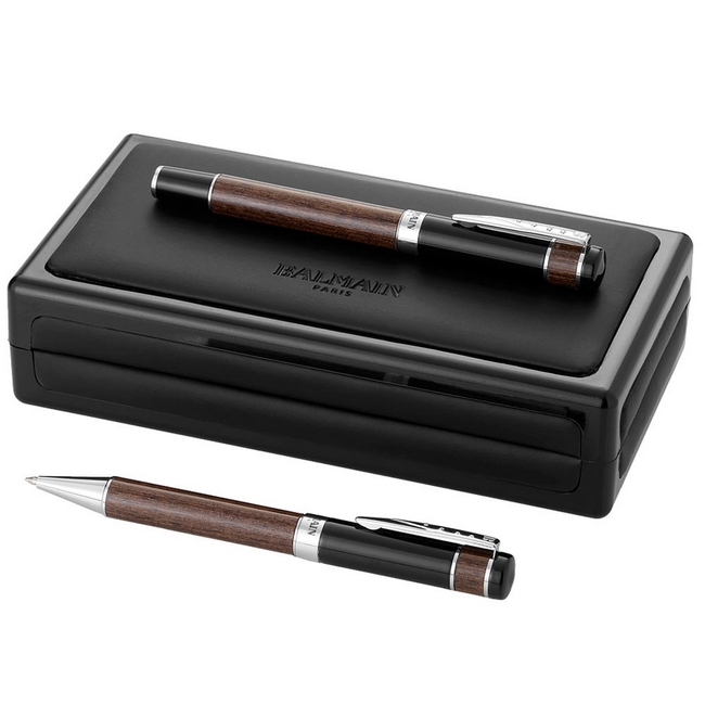 Набор 'Balmain' 'Fontainebleau' шариковая ручка и роллер Серебристый Коричневый Черный 1065-01