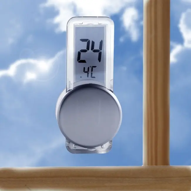 ЖК-термометр с присоской Серебристый Прозрачный 6651-01