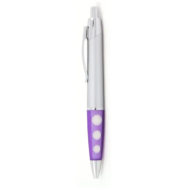 Ручка з матового пластика з гумовою вставкою Серебристый Фиолетовый 5329-05