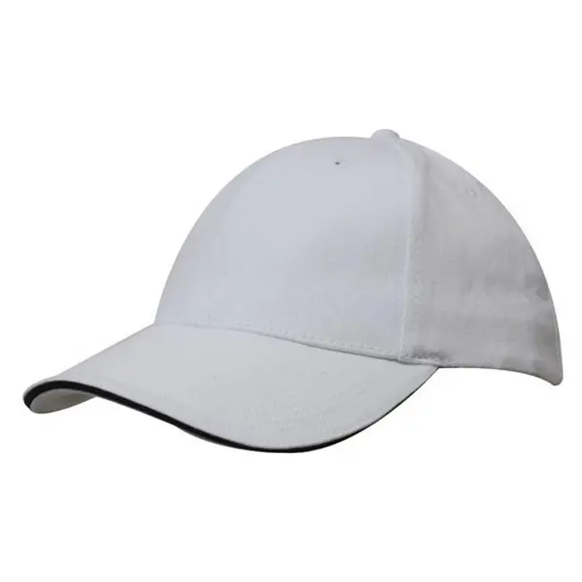 Кепка 'HeadWear' 'Brushed Cotton Cap with Trim' White-Navy Белый Темно-синий 6949-18