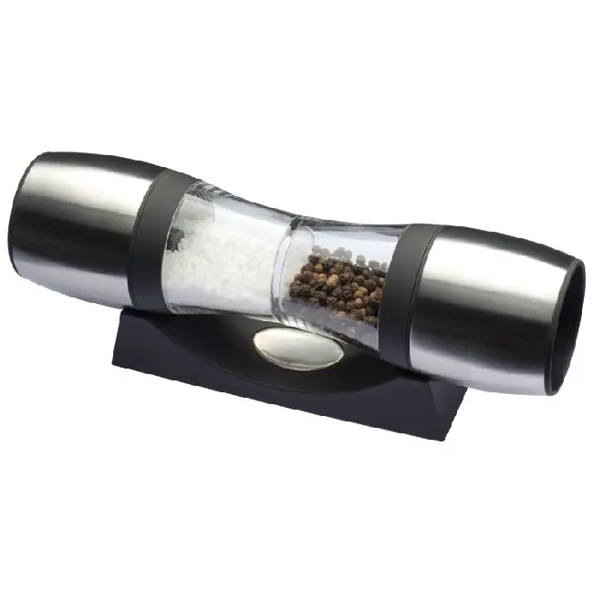 Металлическая дробилка для соли и перца на подставке Прозрачный Серебристый Черный 4669-01