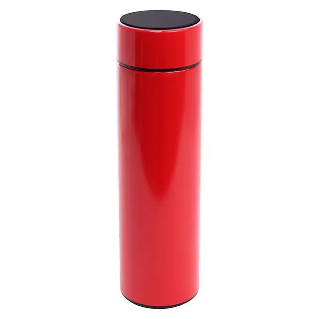 Термопляшка із індикатором температури металева 500мл Черный Красный 14342-02