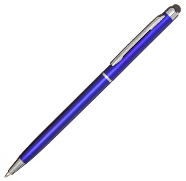Ручка стилус пластикова Серебристый Синий 3825-03
