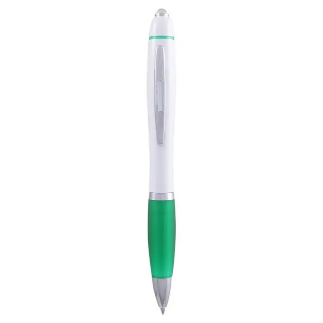 Ручка з ліхтариком Серебристый Белый Зеленый 3826-03