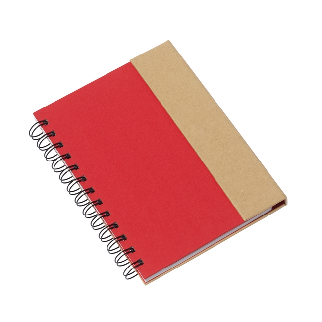 Блокнот со стикерами и картонной ручкой Древесный Красный 2844-03