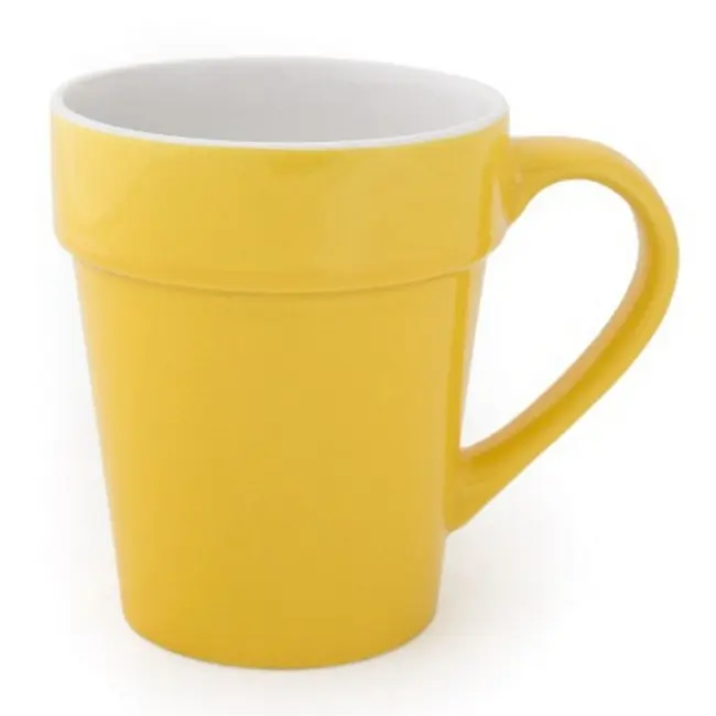 Чашка керамічна 285 мл Желтый Белый 5424-03