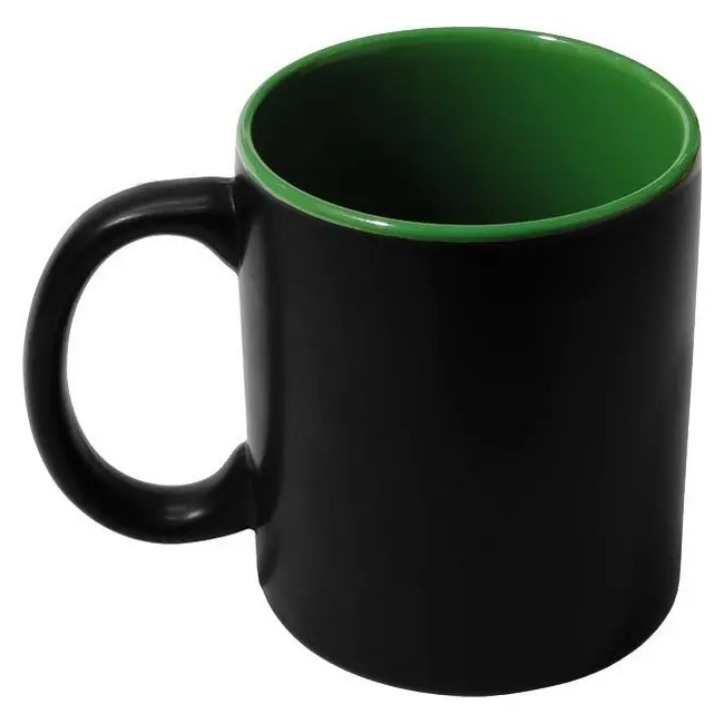 Чашка керамическая матовая 340мл Зеленый Черный 7349-06