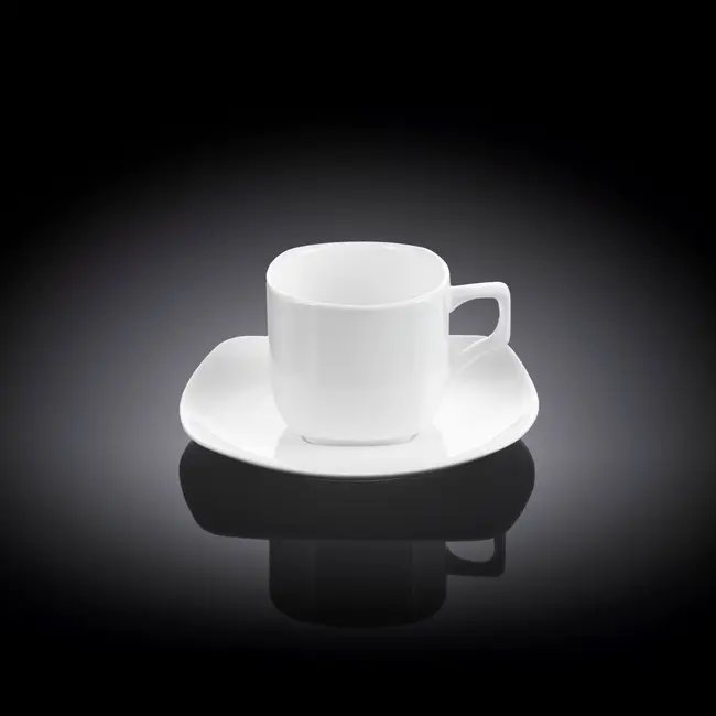 Чашка з блюдцем 'Wilmax' для кави 90мл цв.уп. по 6 шт. Белый 9714-02