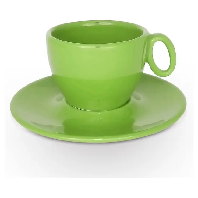 Чашка керамическая Coco S с блюдцем 160 мл Зеленый 1731-23